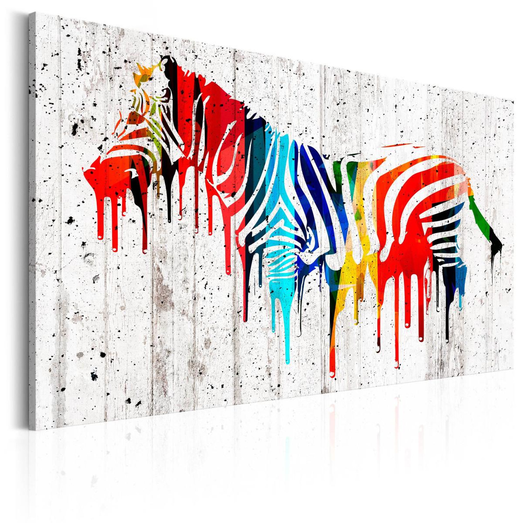 Paris Prix Tableau imprimé  zèbre colorée. Coloris disponibles : Multicolore