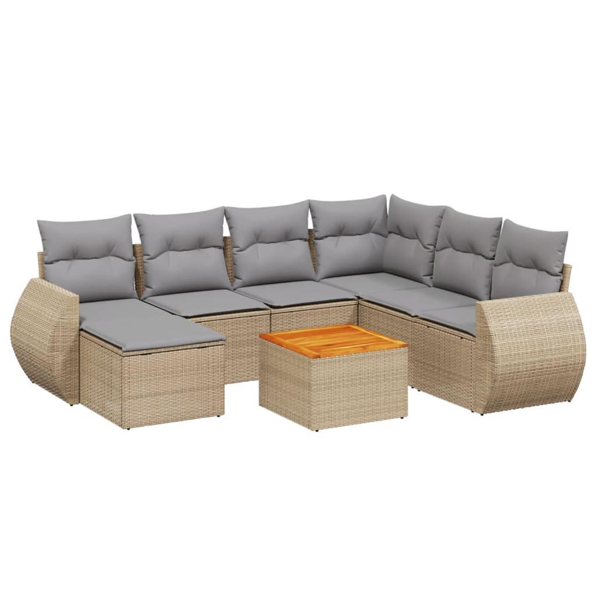 Voir la diapositive 2 : VIDAXL Salon de jardin avec coussins 8 pcs beige resine tressee