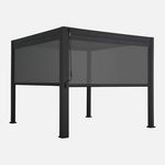 SWEEEK Pergola bioclimatique aluminium 3x3m V2 + 2 stores 3m Triomphe. Coloris disponibles : Gris, Blanc