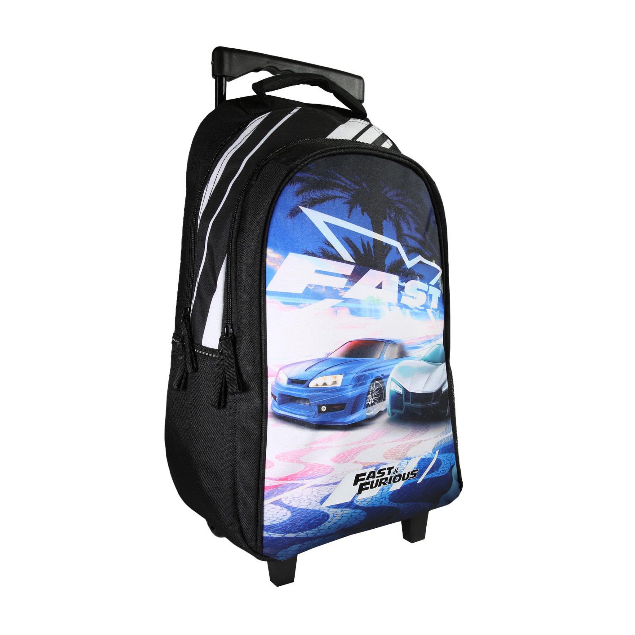 Voir la diapositive 2 : Bagtrotter Fast & Furious - Sac à dos à roulettes noir, 2 compartiments - Bagtrotter