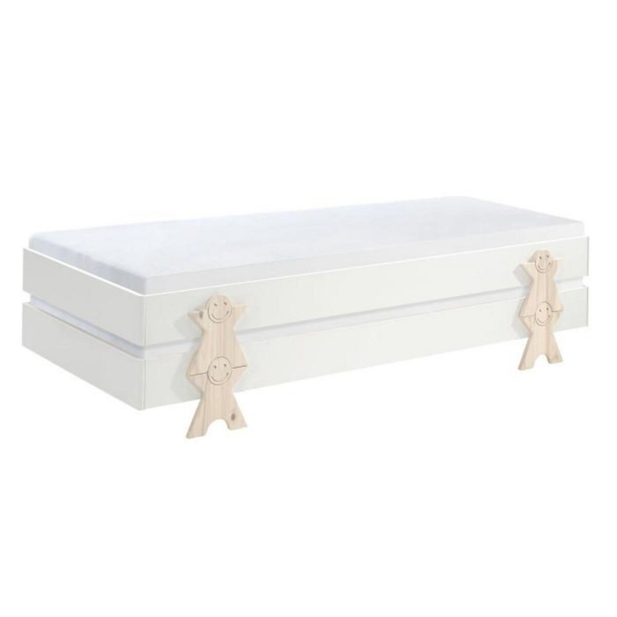 Paris Prix Lit Enfant en Bois  Modulo Smiley III  90x200cm Blanc
