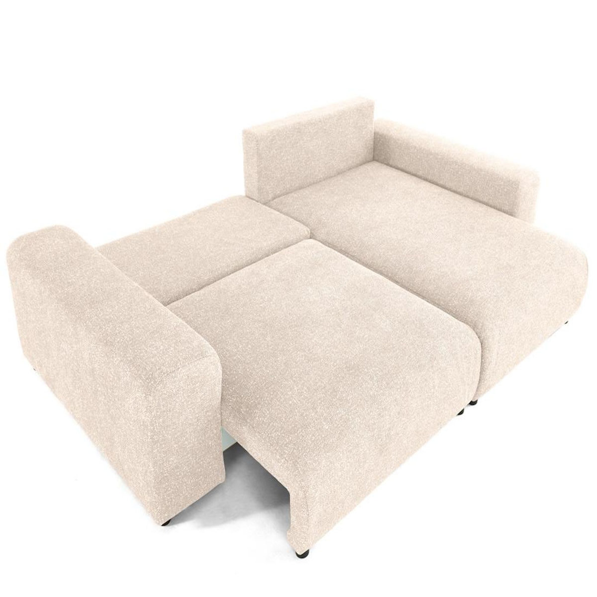 LISA DESIGN Jake - canapé panoramique d'angle droit 7 places convertible avec coffre en fausse fourrure