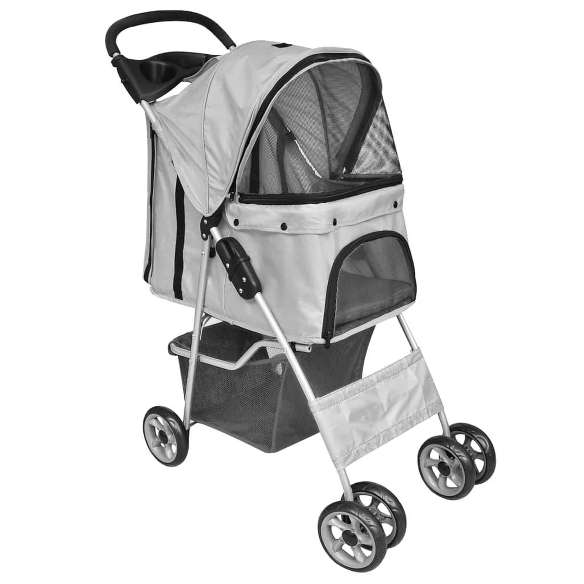 Voir la diapositive 1 : VIDAXL Poussette pliable pour chiens/chats Gris