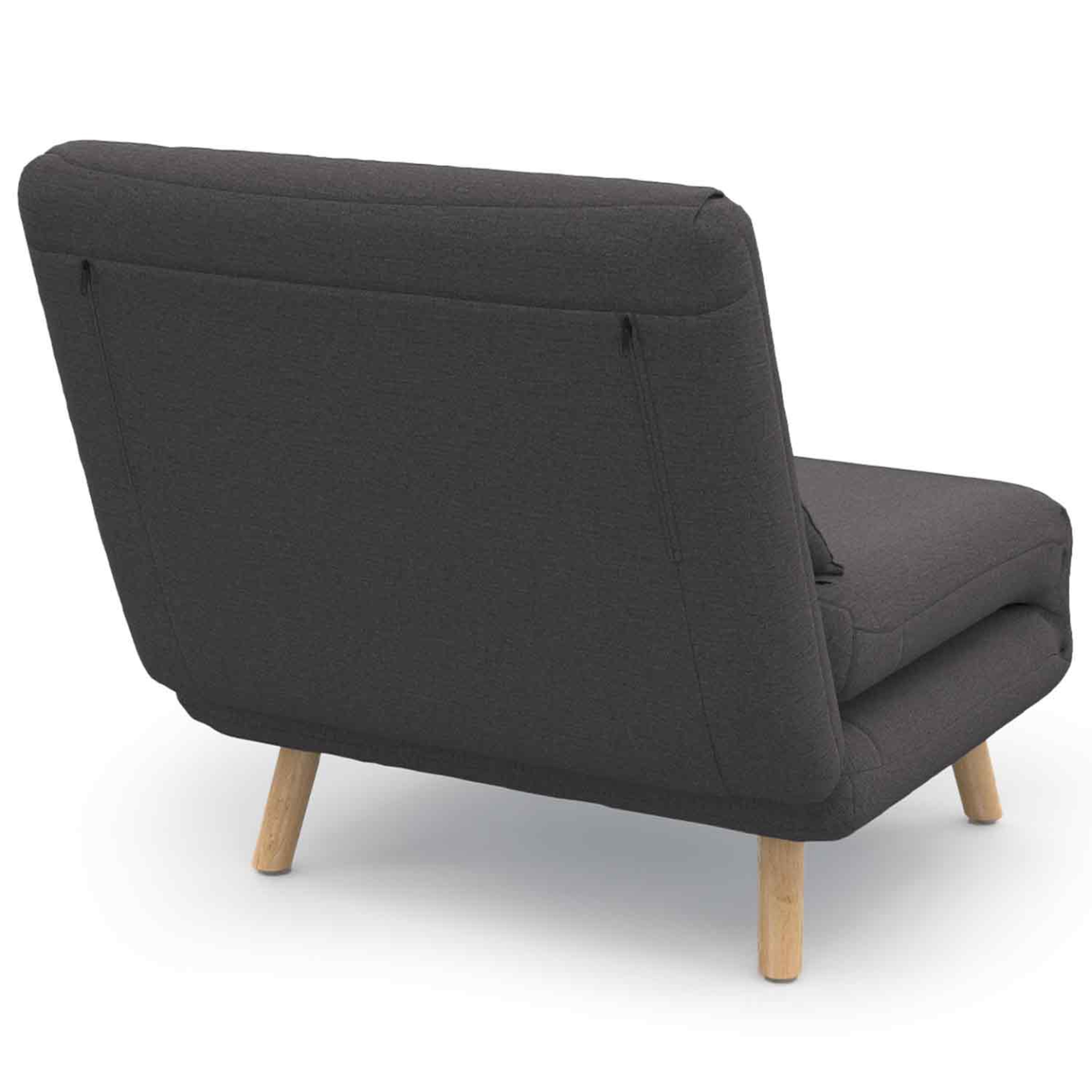 Voir la diapositive 5 : ID MARKET Fauteuil convertible romeo lit d'appoint 1 place 80x190 cm tissu gris anthracite
