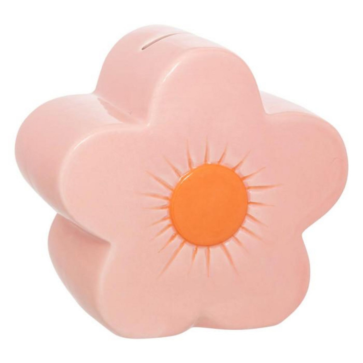 Atmosphera Kids Tirelire Enfant en Céramique  Fleur  13cm Rose