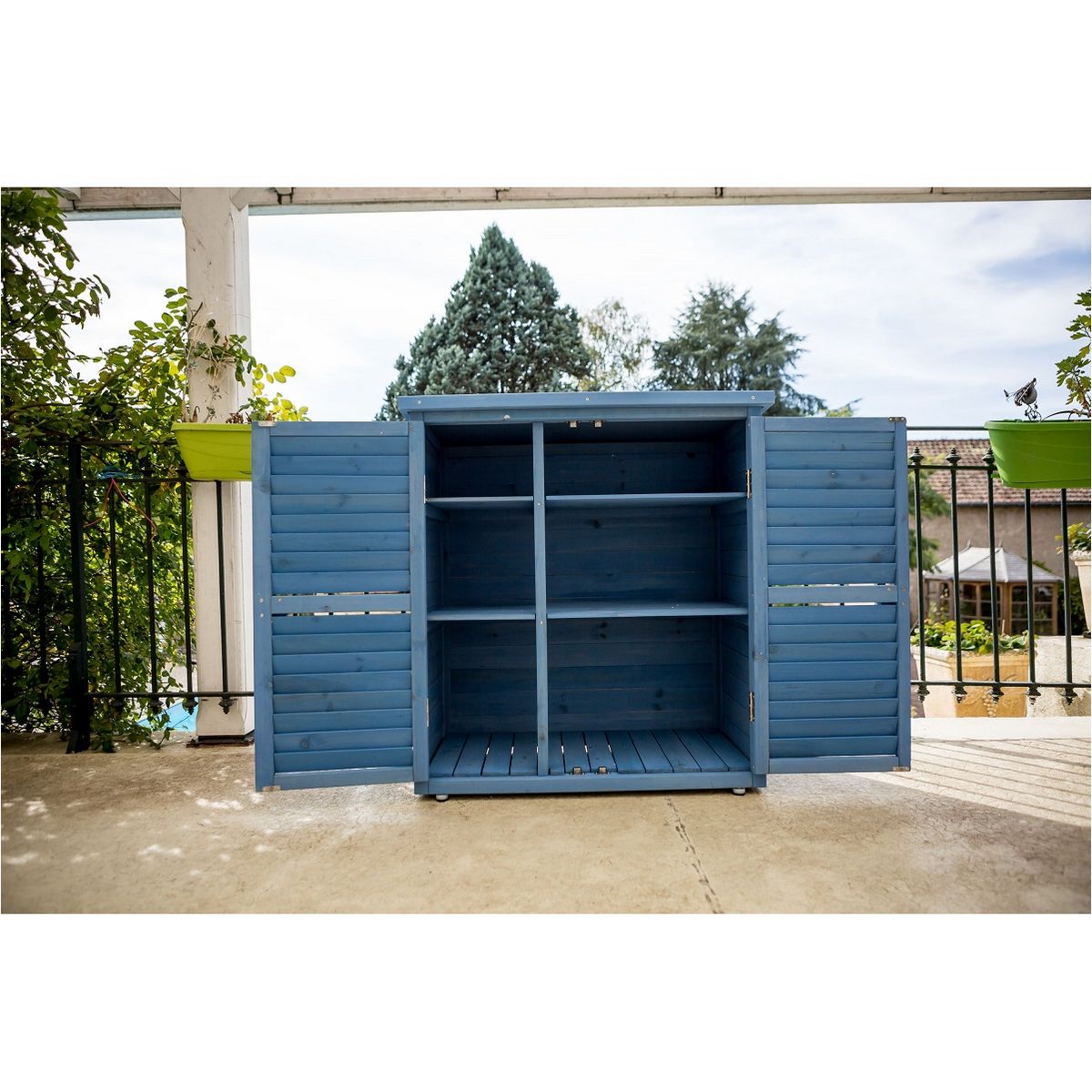 Ensemble atelier de jardinage en bois bleu CUB 