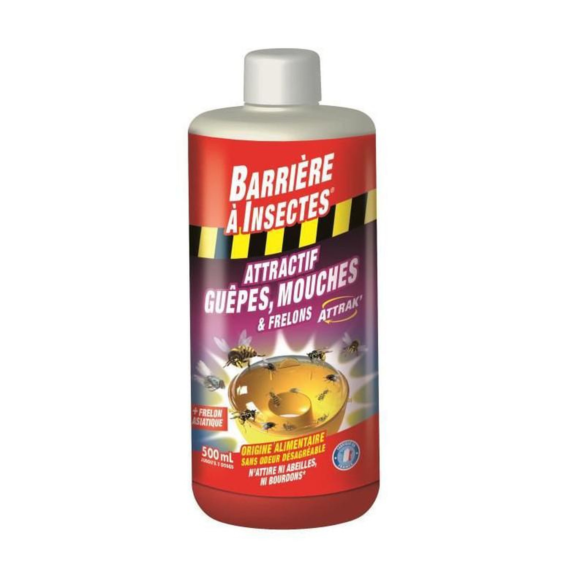 BARRIERE A INSECTES Appat pour Pieges a Guepes, Frelons, Mouches et Moucherons ATTRAK - Concentre 500 mL