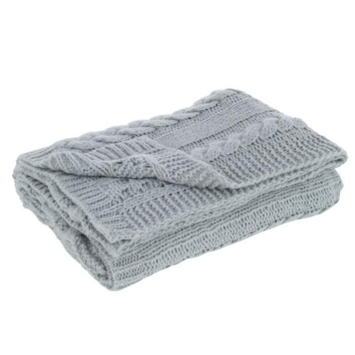 Paris Prix Plaid Uni Tricoté  Twist  130x180cm Gris