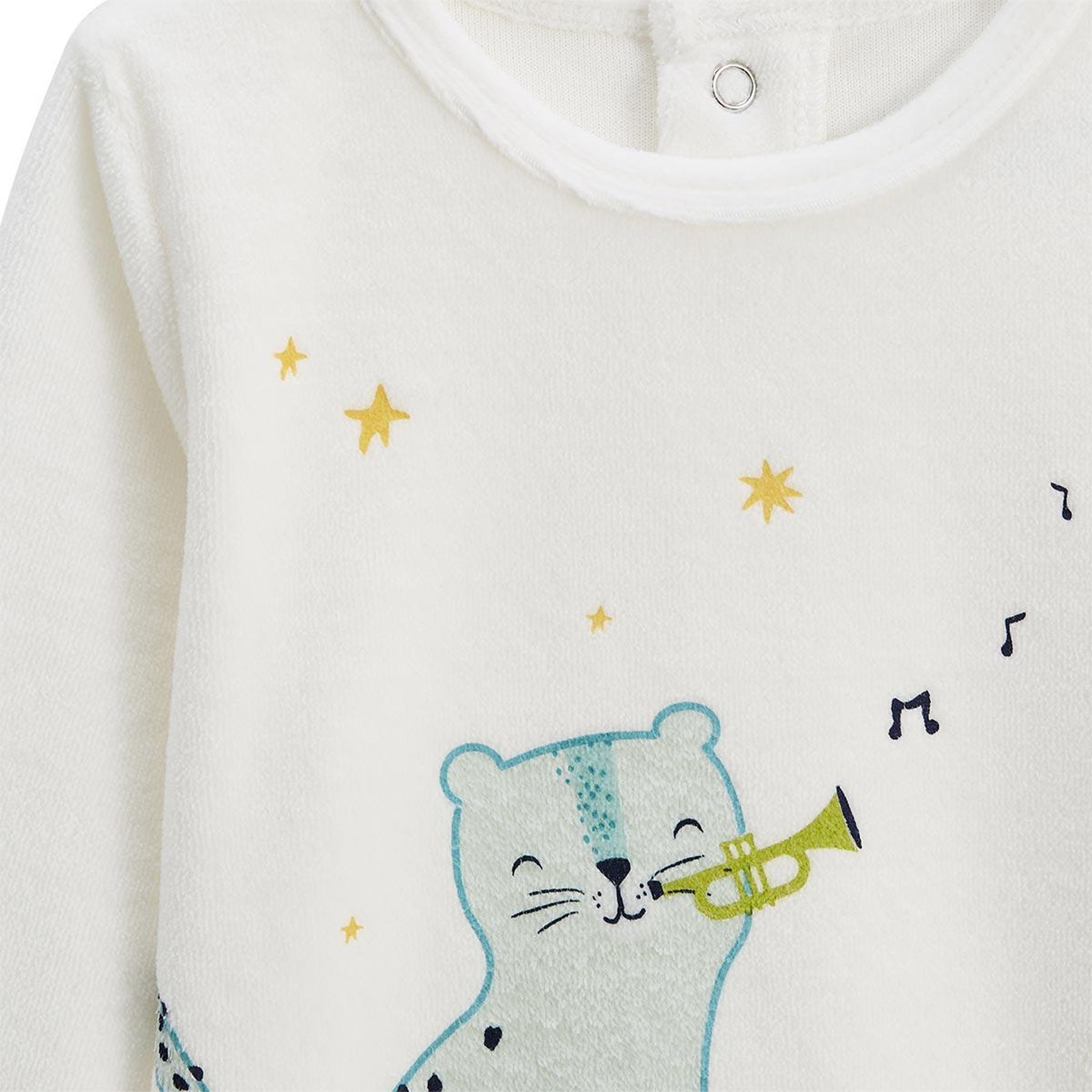 Voir la diapositive 4 : Petit Béguin Lot de 2 pyjamas enfant 2 pièces en velours avec pieds retroussables oscar