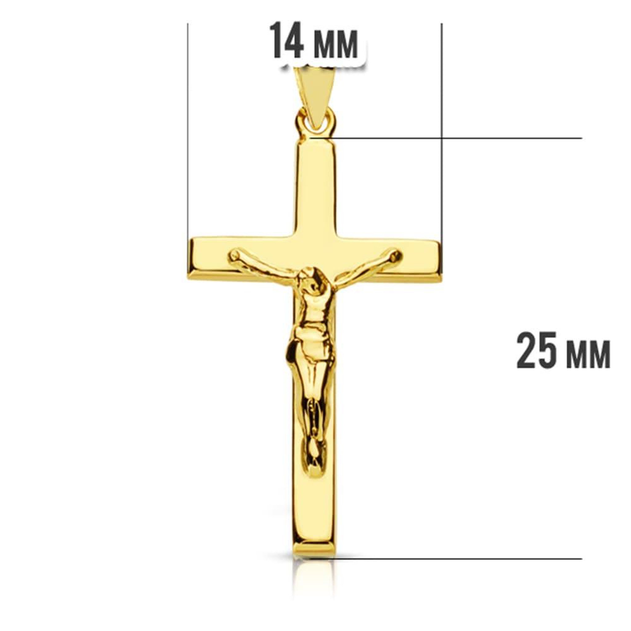 Voir la diapositive 2 : L'ATELIER D'AZUR Pendentif  - Médaille Christ sur la Croix Or 18 Carats 750 Jaune - Chaines Offertes