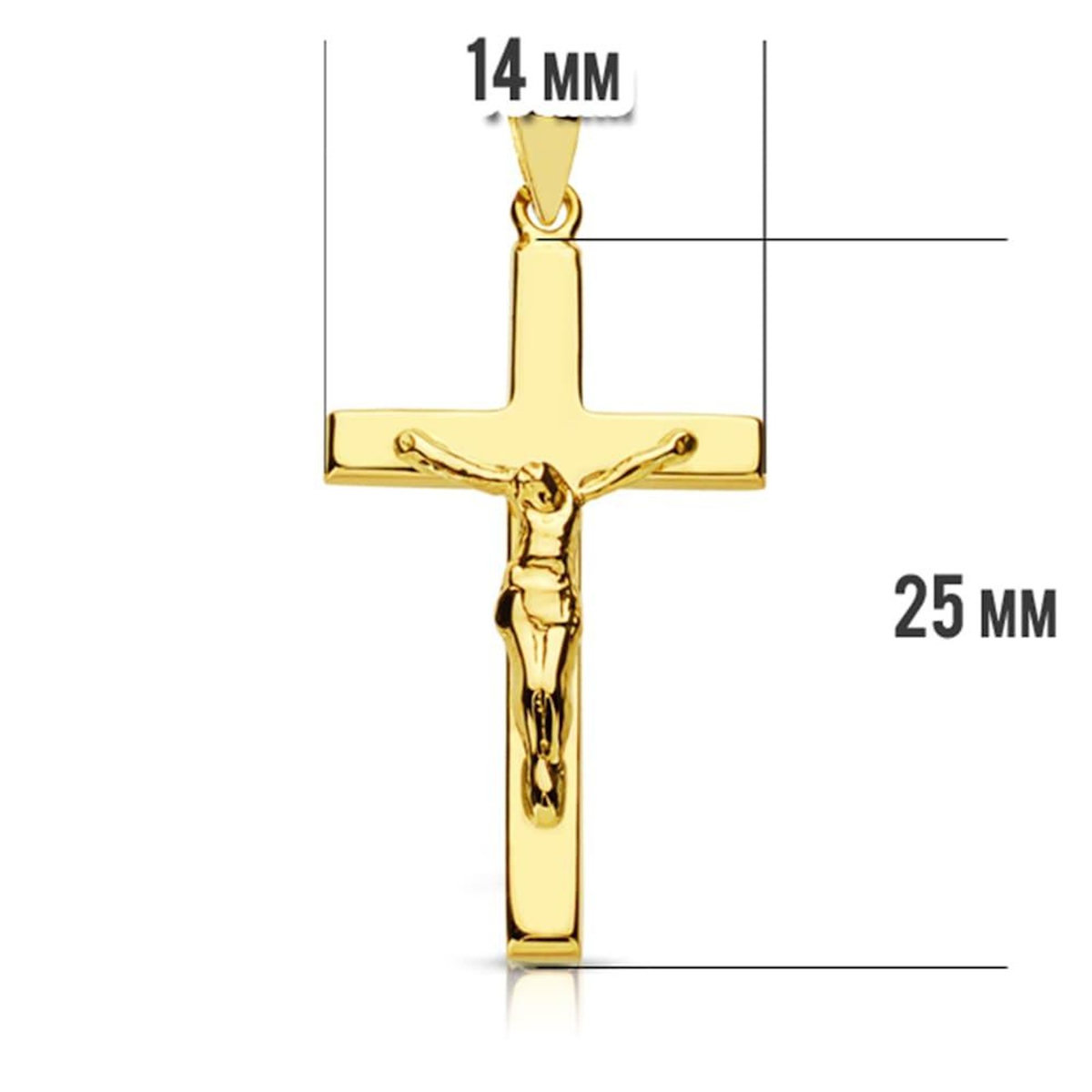 L'ATELIER D'AZUR Pendentif  - Médaille Christ sur la Croix Or 18 Carats 750 Jaune - Chaines Offertes