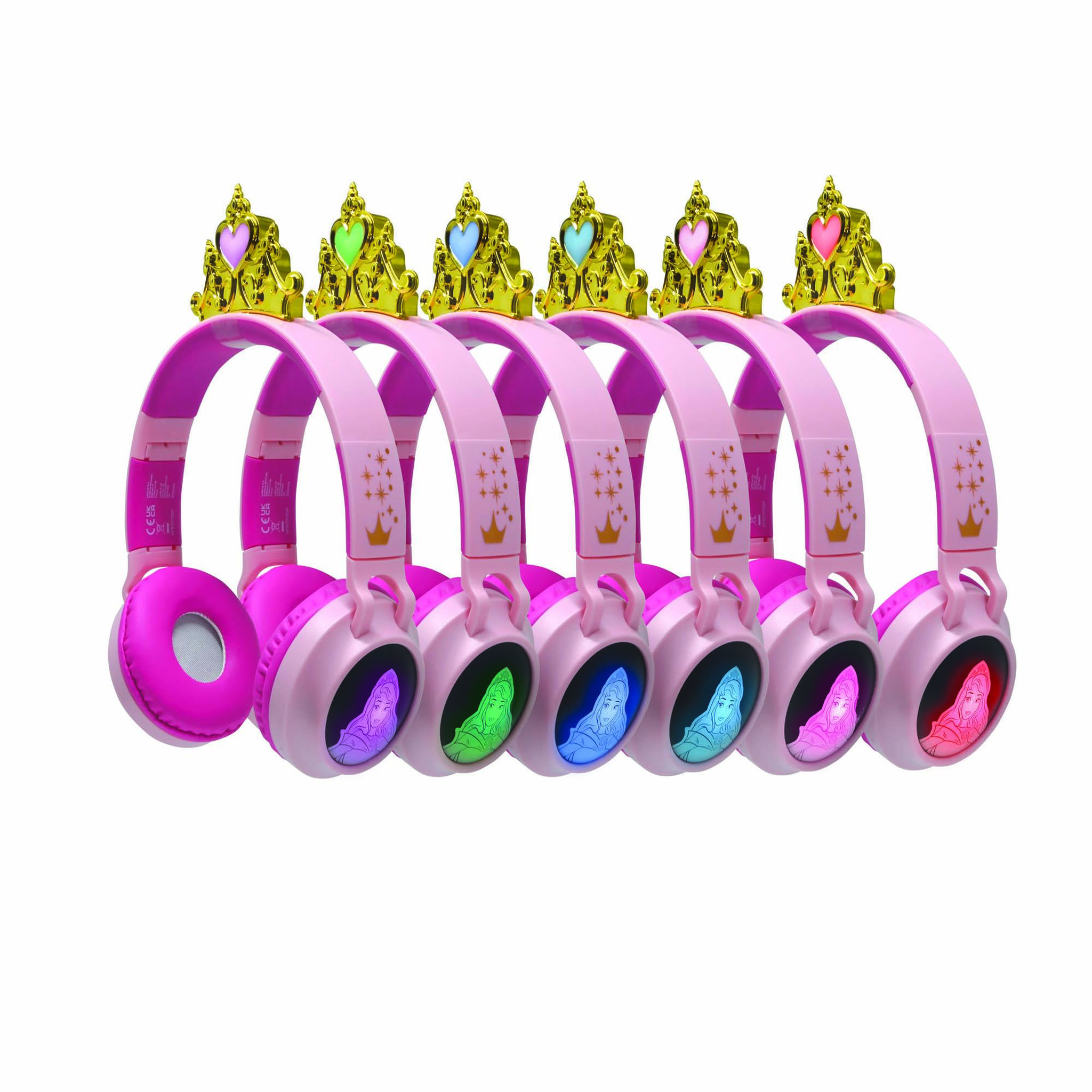 Voir la diapositive 2 : Lexibook Casque lumineux pliable Bluetooth et filaire Princesses Disney avec limitation du volume