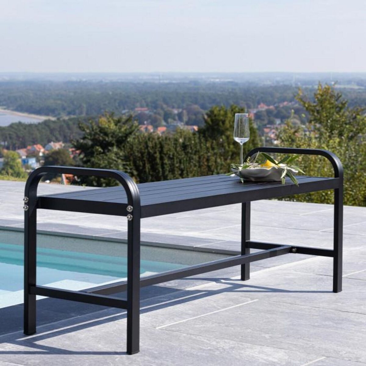 Paris Prix Banc de Jardin Design  Cascais  125cm Noir