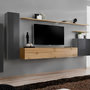 Voir la diapositive 1 : Paris Prix Meuble TV Mural Design  Switch I  330cm Gris & Naturel