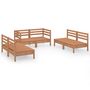 Voir la diapositive 2 : VIDAXL Salon de jardin 6 pcs Marron miel Bois de pin massif