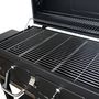 Voir la diapositive 6 : SWEEEK Barbecue Grill charbon de bois - Bernard XL Noir - Avec récupérateur de cendres. aérateurs. bac charbon ajustable et tablettes rabattables. L 160 x P 107.5 x H 141cm