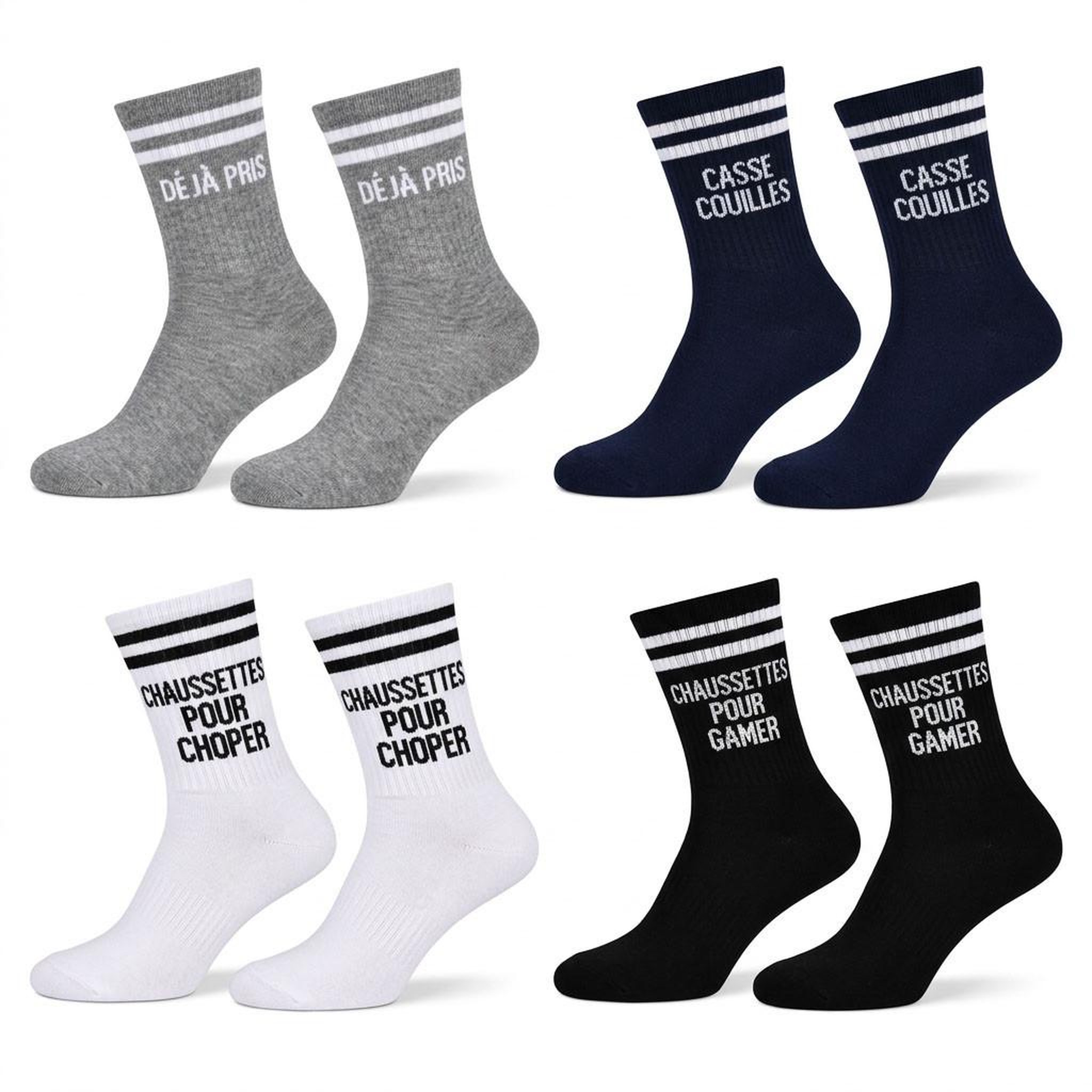 Voir la diapositive 1 : OZABI OZABI Chaussettes Homme Message Humoristiques Pack de 4 Paires