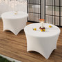 Voir la diapositive 3 : ID MARKET Table pliante d'appoint portable ronde 122 cm  camping ou réception avec housse blanche