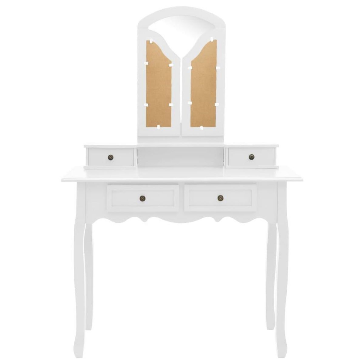 VIDAXL Ensemble de coiffeuse et tabouret Blanc 100x40x146 cm Paulownia