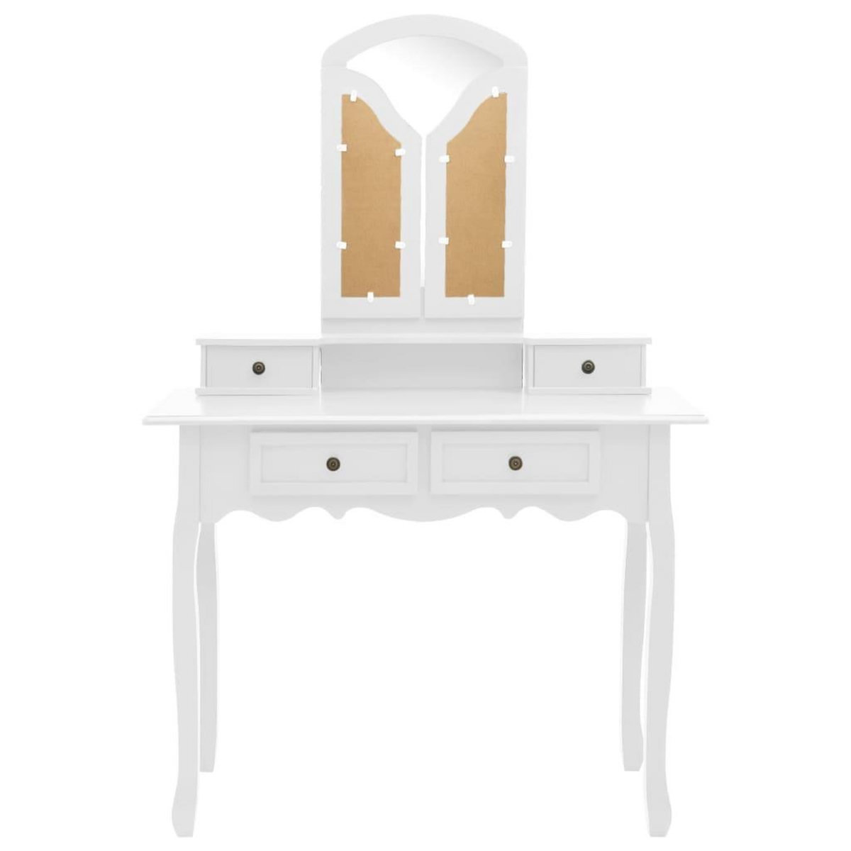 VIDAXL Ensemble de coiffeuse et tabouret Blanc 100x40x146 cm Paulownia