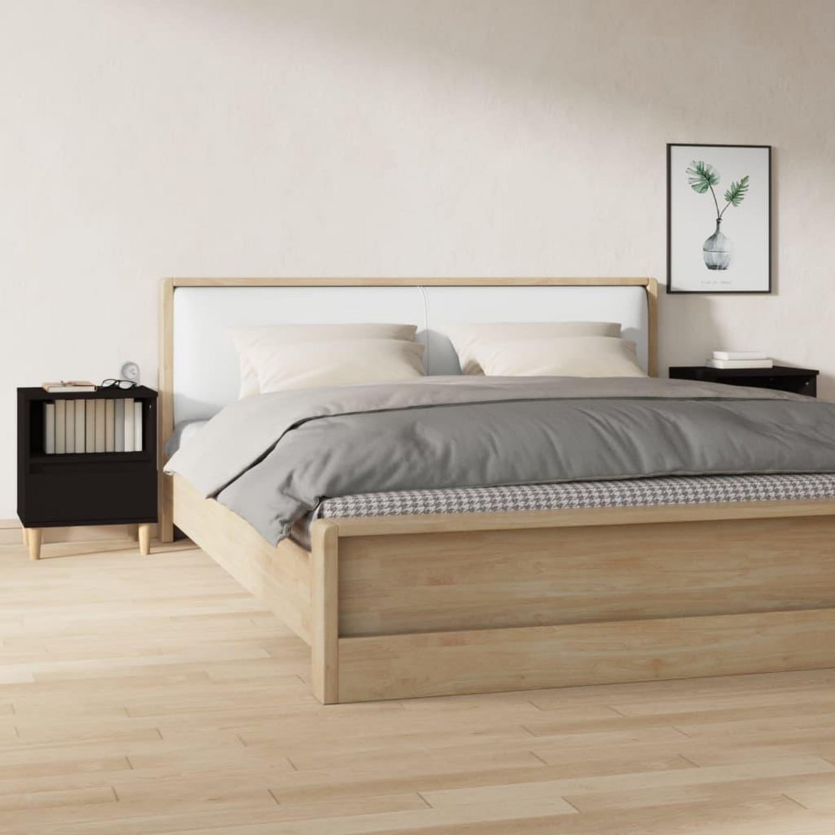 VIDAXL Tables de chevet 2 pcs Noir 40x35x50 cm