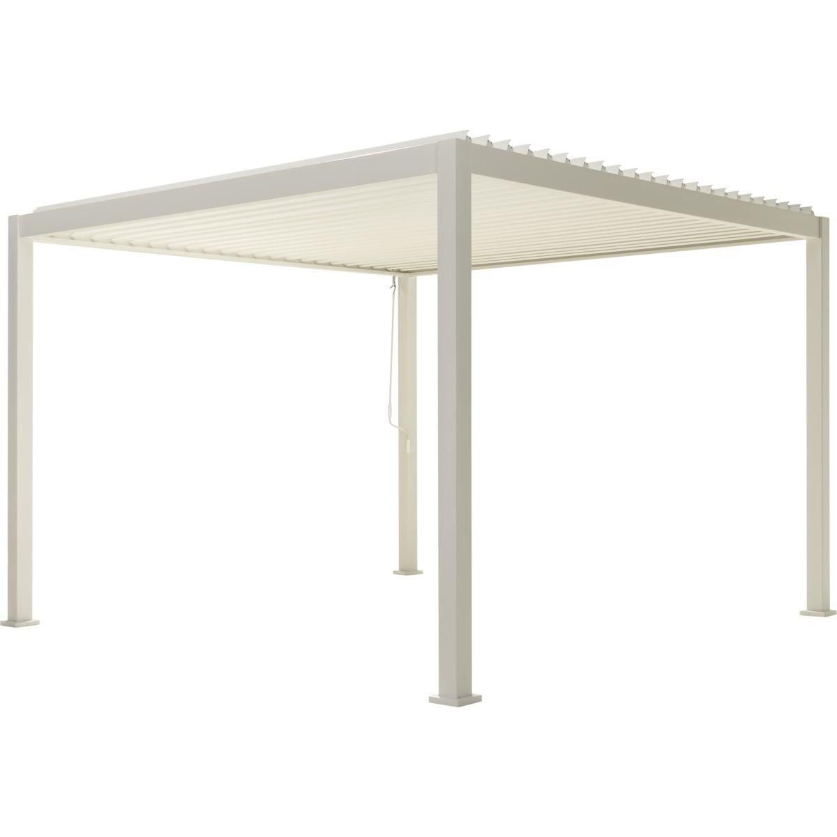 OMBREA Pergola Bioclimatique 4 pieds blanc 3,6x3,6m OMBREA®