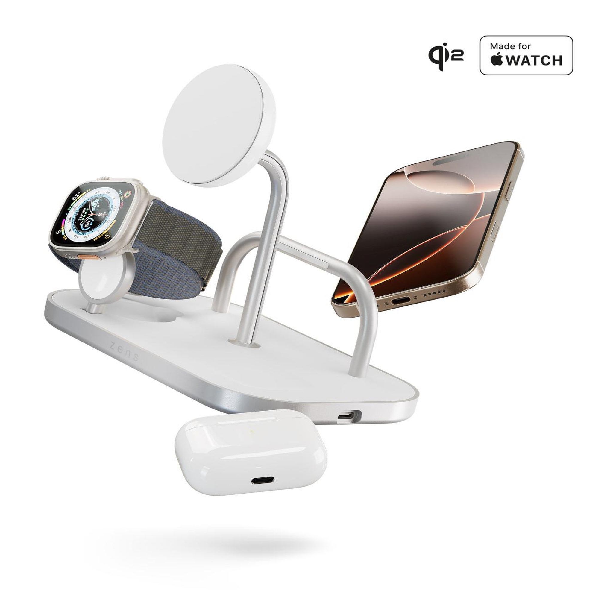 Voir la diapositive 3 : Otterbox Otterbox zens 4-in-1 wireless charger, blanc