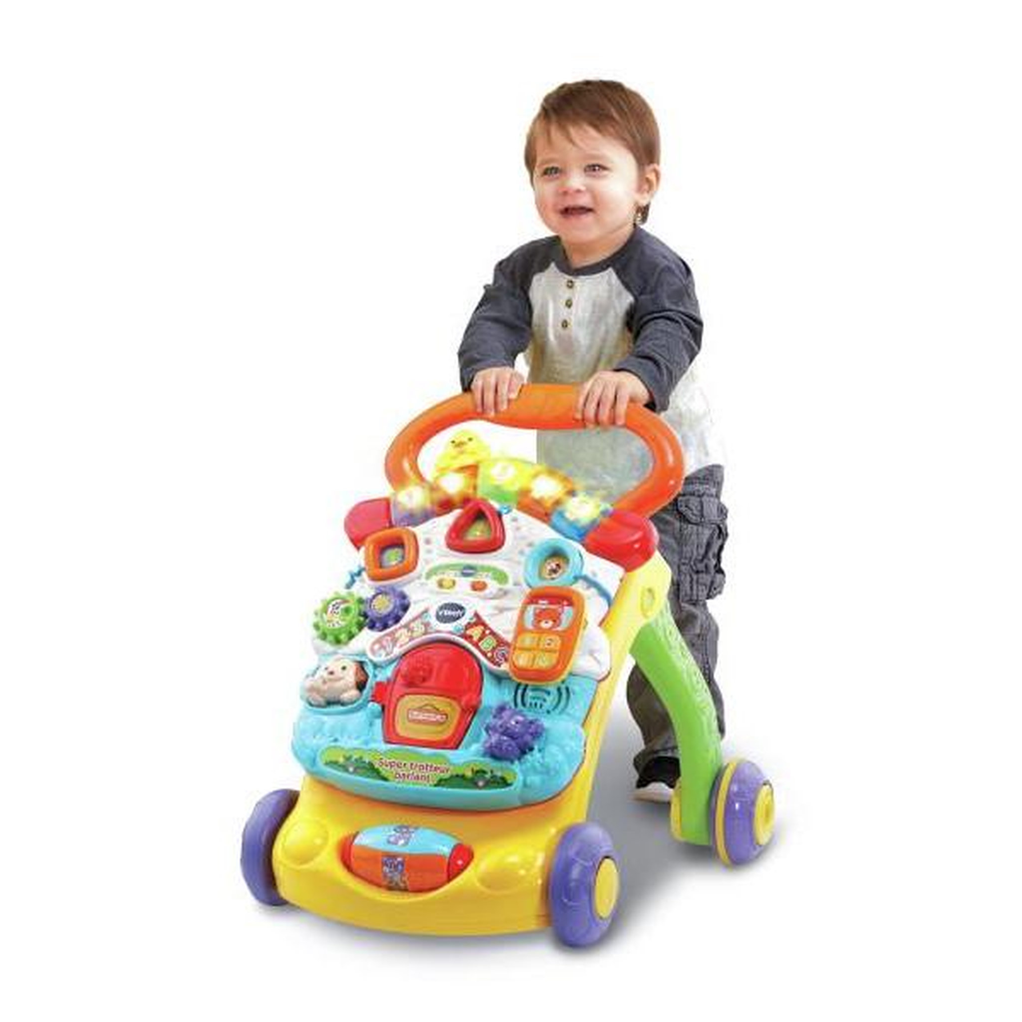 Voir la diapositive 3 : VTECH Porteur Trotteur VTECH - Super  Parlant 2 en 1 - Multicolore