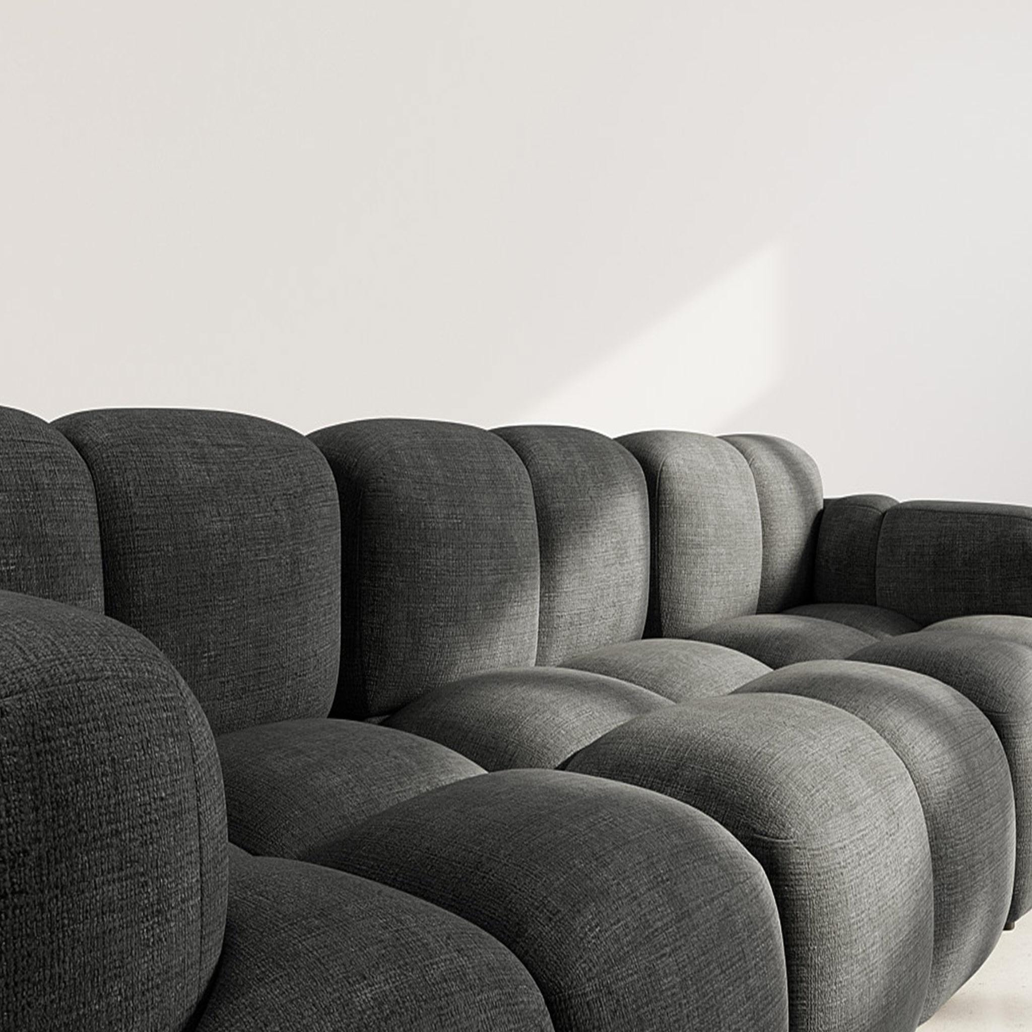 Voir la diapositive 4 : BEST MOBILIER Grace - canapé modulable 3 places en velours texturé