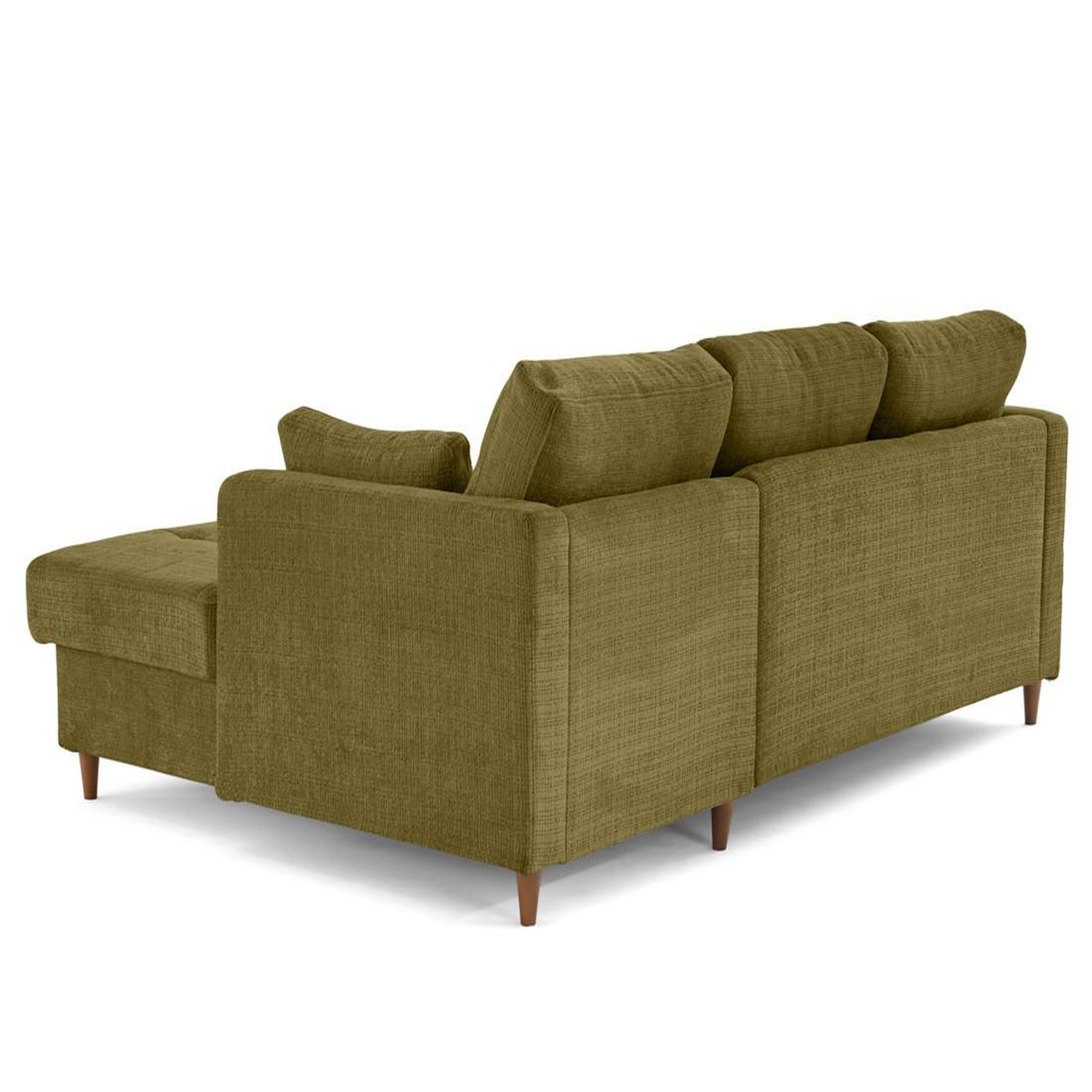 Voir la diapositive 5 : LISA DESIGN Anna - canapé d'angle droit 4 places convertible avec coffre en velours texturé