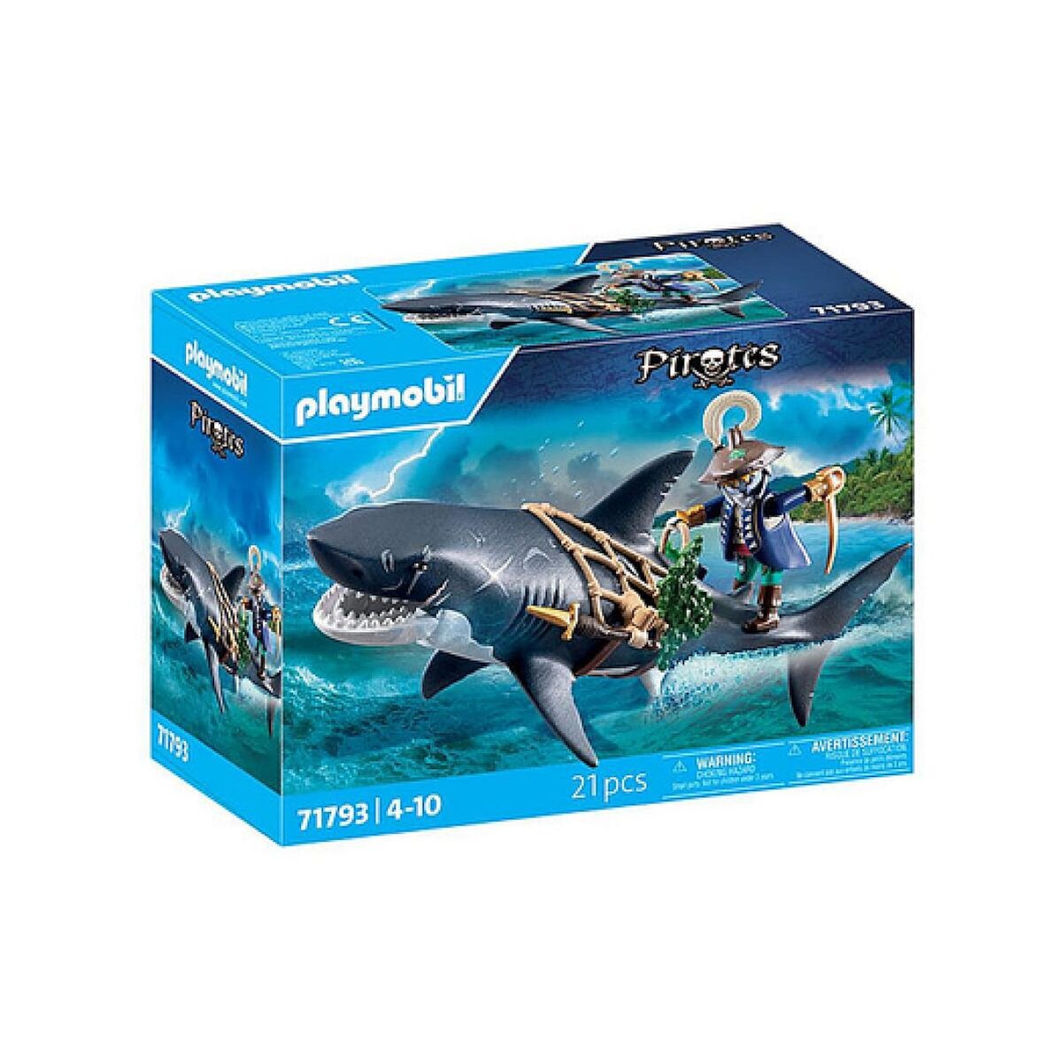PLAYMOBIL 71793 Pirate et requin géant avec machoire articulée