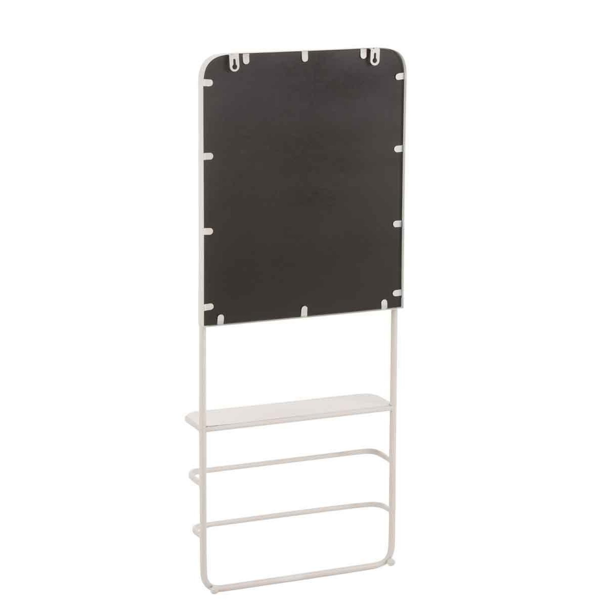 Voir la diapositive 2 : J-LINE Patère murale & miroir déco  obrido  120cm blanc