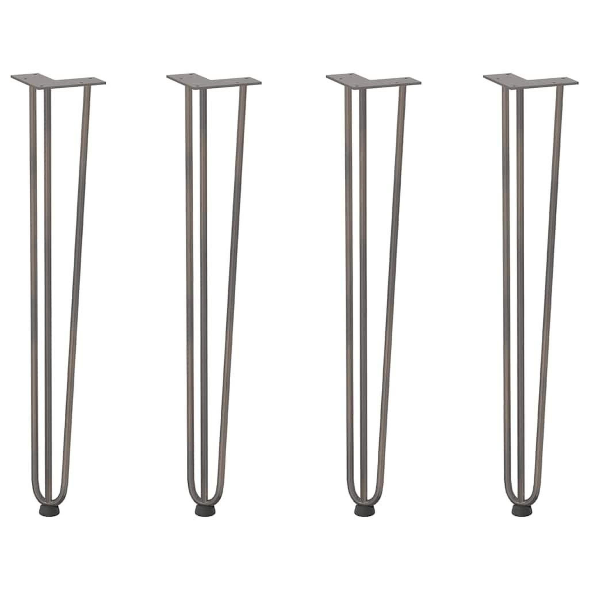 Voir la diapositive 2 : VIDAXL Pieds de table en forme d'epingle a cheveux 72 cm acier massif