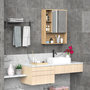 Voir la diapositive 2 : HOMCOM Armoire murale de rangement salle de bain avec porte miroir couleur bois de chêne dim. 60L x 15l x H76 cm