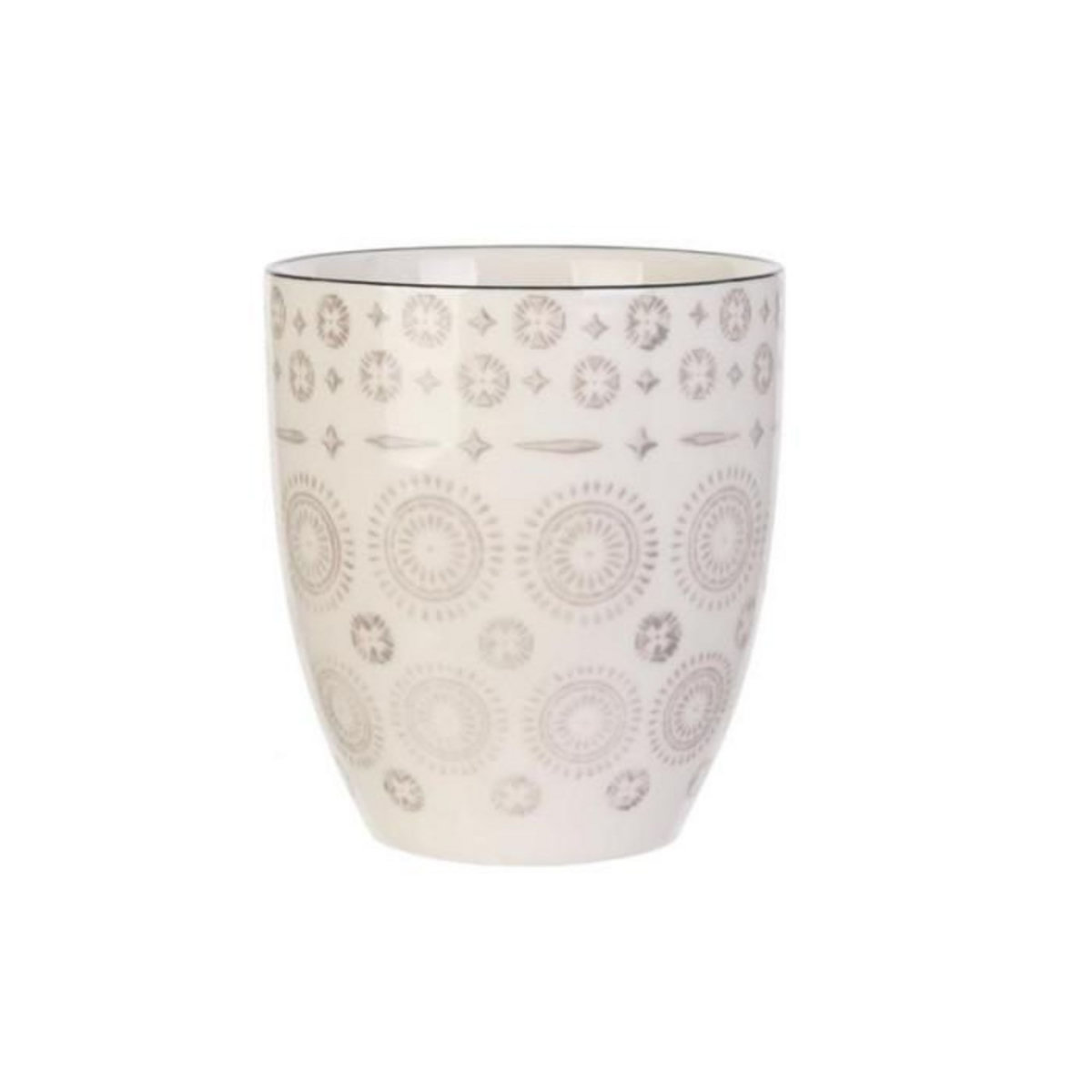Saveur et dégustation 4 Mugs design ethnique Mirage - 250 ml - Blanc