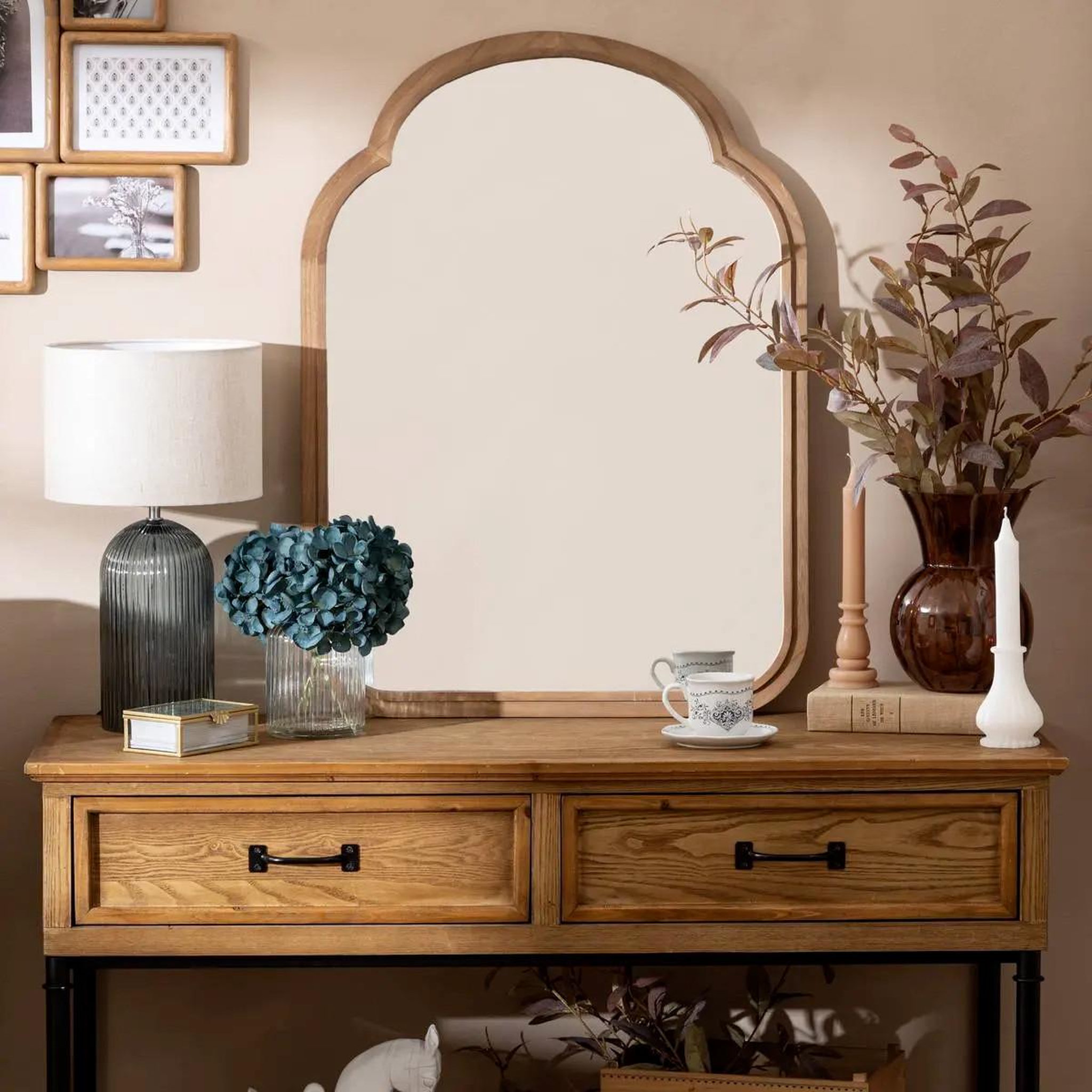 Voir la diapositive 6 : ATMOSPHERA Console 2 tiroirs design  danik  110cm naturel