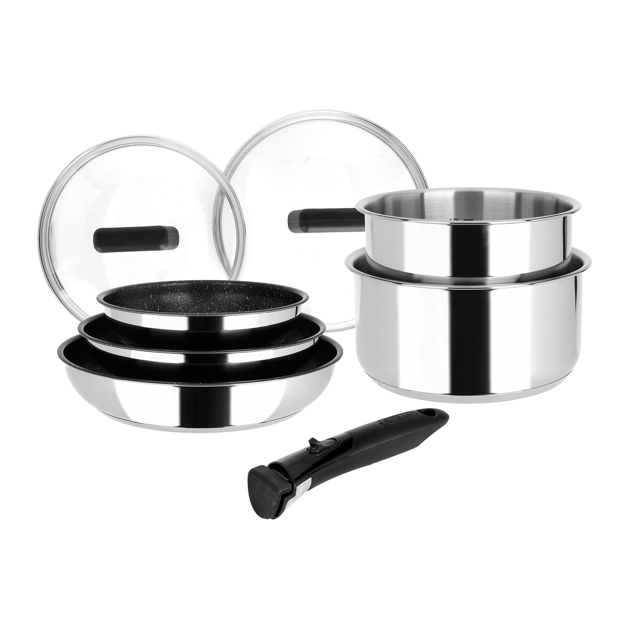 Voir la diapositive 1 : SITRAM Batterie de cuisine induction 8 pièces inox