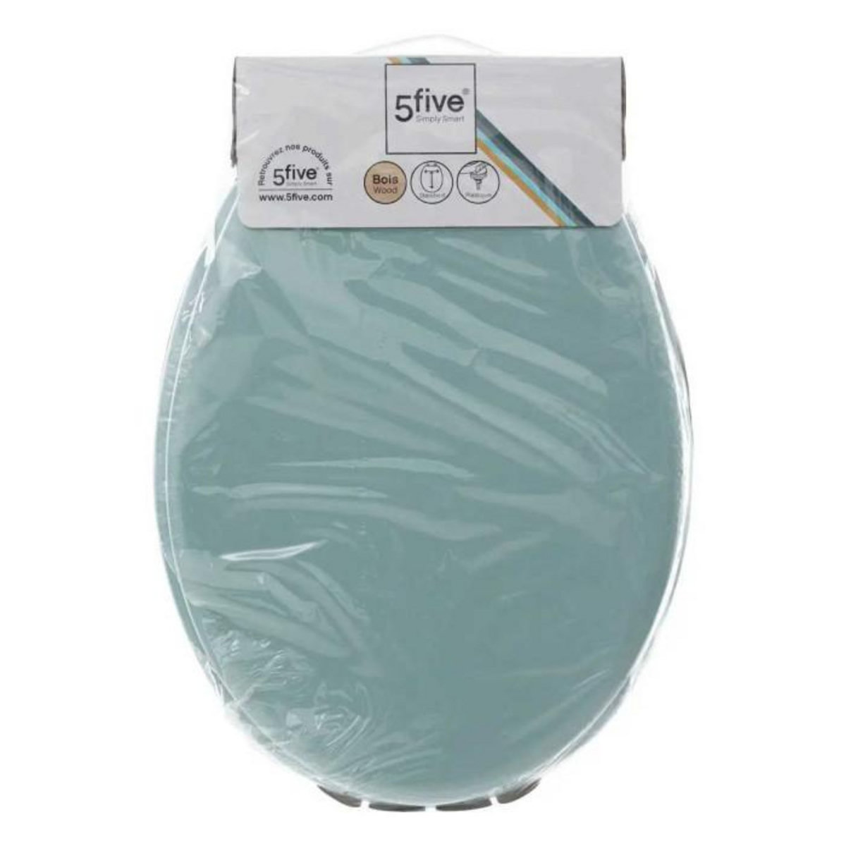 FIVE Abattant WC en Bois  Luxe  48cm Bleu Arctique