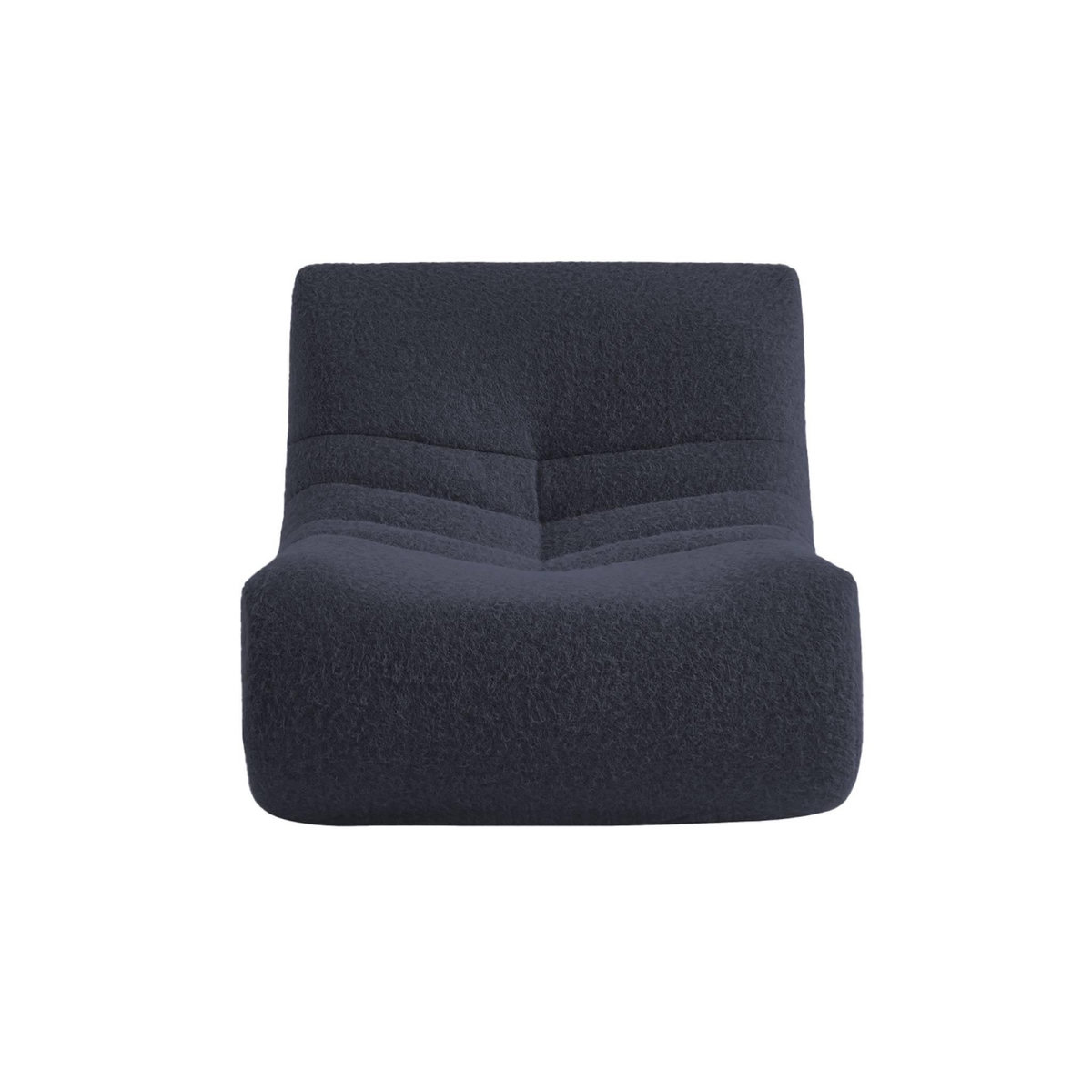 SWEEEK Chauffeuse tissu effet alpaca 3 places. bleu nuit. style contemporain. L 91 x P 105 x H 72cm