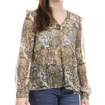 LES TROPEZIENNES Blouse  Paisley Femme Les Tropéziennes Baliste. Coloris disponibles : Jaune