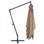 Voir la diapositive 3 : VIDAXL Parasol de jardin en porte-a-faux avec mat en bois taupe