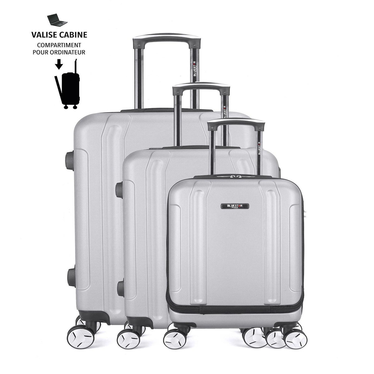 BLUESTAR BLUESTAR - Set de 3 Valises BALTIMORE 75 cm 4 Roues