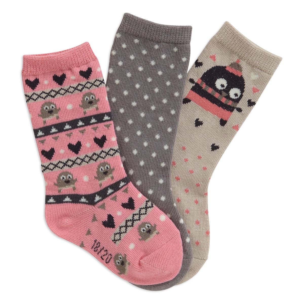 IN EXTENSO Lot de 3 paires de chaussettes hautes bébé 