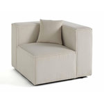 LISA DESIGN Arty - module d'assise droit - en velours côtelé. Coloris disponibles : Jaune, Orange, Gris, Vert, Beige, Bleu, Noir