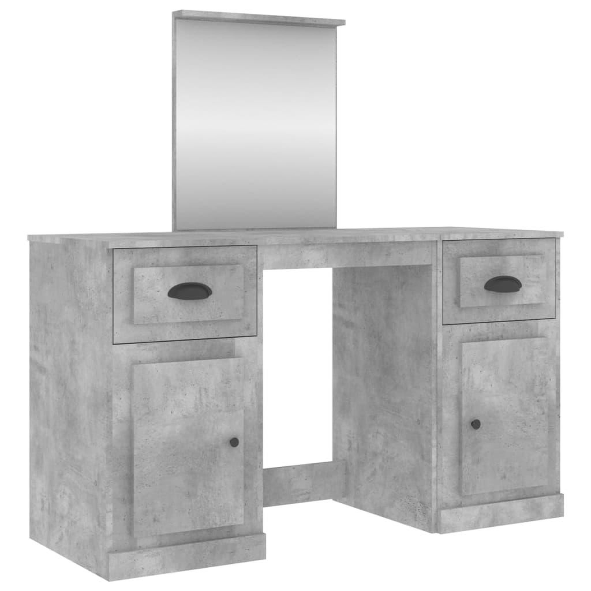 Voir la diapositive 2 : VIDAXL Coiffeuse avec miroir gris beton 130x50x132,5 cm