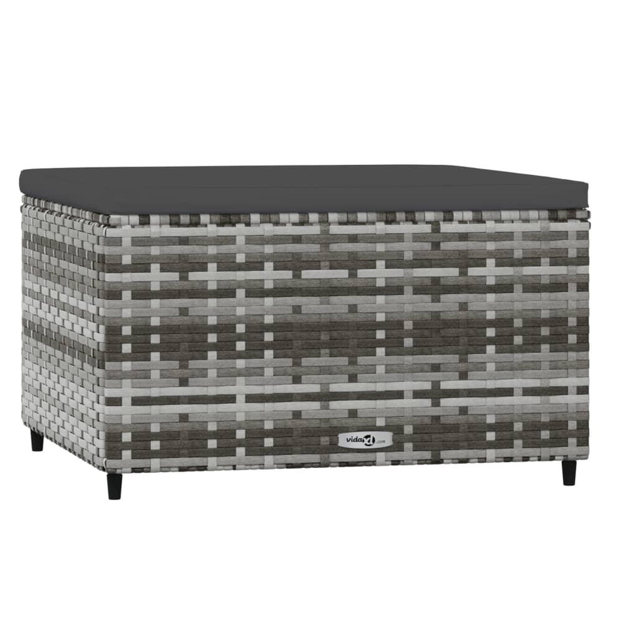 Voir la diapositive 3 : VIDAXL Repose-pieds de jardin et coussins lot de 2 gris resine tressee