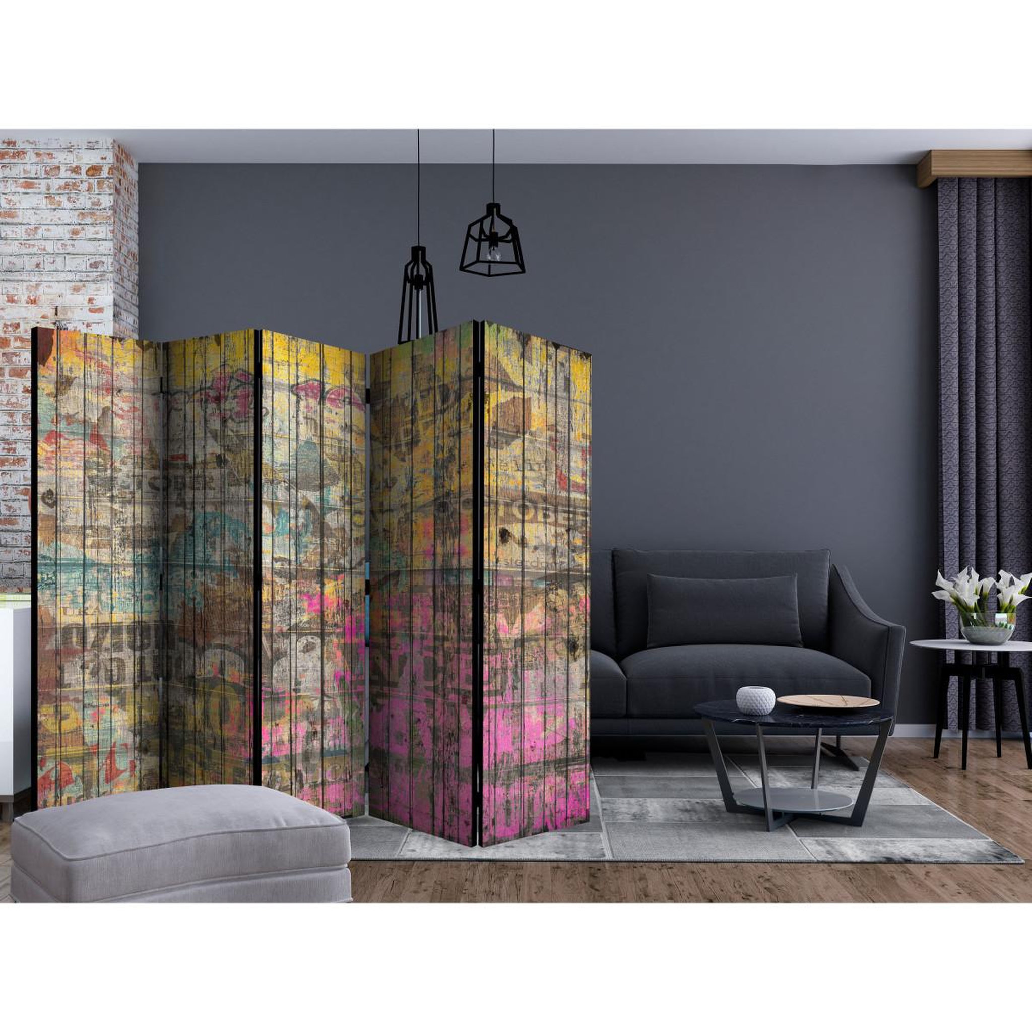 Voir la diapositive 2 : Paris Prix Paravent 5 volets  freestyle  172x225cm