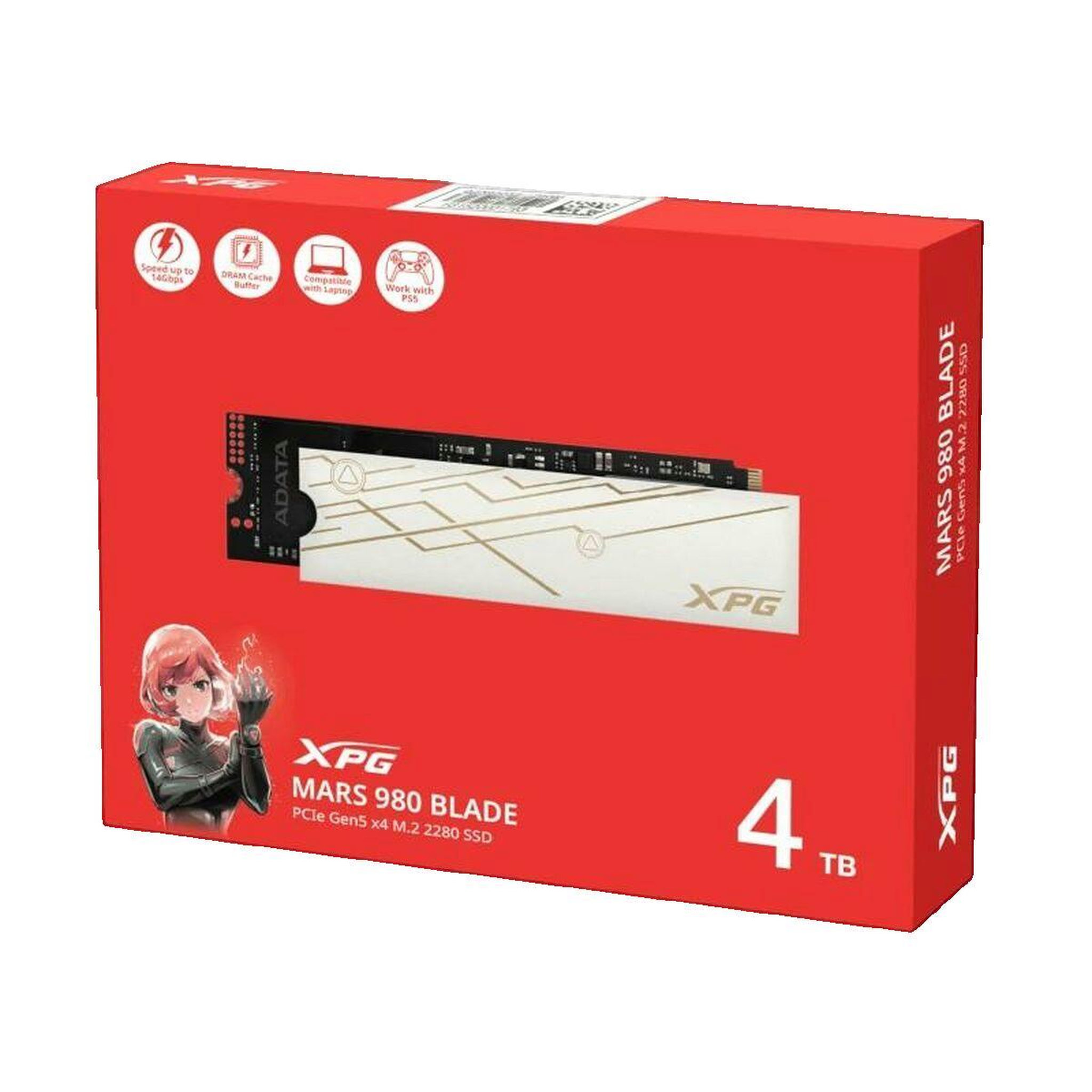 Voir la diapositive 2 : Adata Disque SSD interne ADATA XPG MARS 980 BLADE 2 To PCIe Gen 5 NVMe