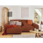 LISA DESIGN Garance - canapé d'angle réversible - 4 places - en velours côtelé. Coloris disponibles : Gris, Bleu, Beige, Orange, Vert