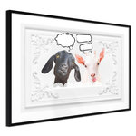 Paris Prix Affiche Murale Encadrée  Conversation of Two Goats. Coloris disponibles : Noir, Jaune